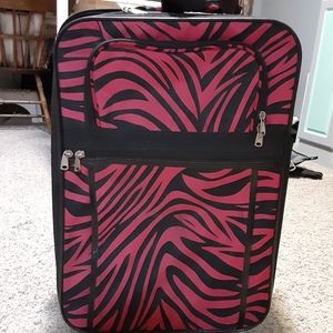 Pink Zebra Suitcase